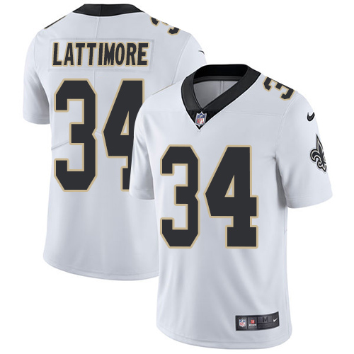 Nike Saints #34 Marshon Lattimore White Men's Stitched NFL Vapor Untouchable Limited Jersey