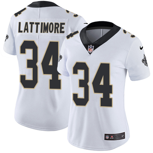 Nike Saints #34 Marshon Lattimore White Women's Stitched NFL Vapor Untouchable Limited Jersey