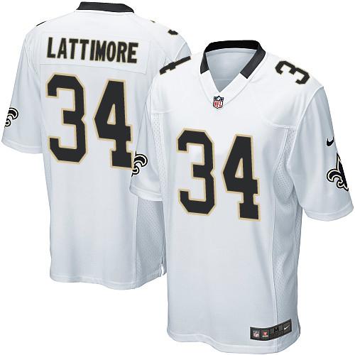 Nike Saints #34 Marshon Lattimore White Youth Stitched NFL Elite Jersey