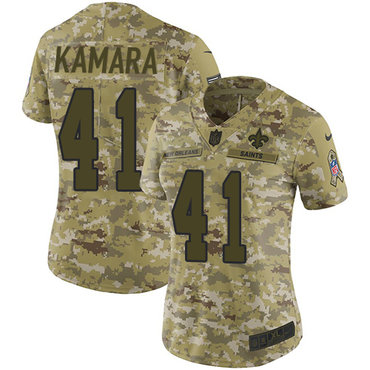 Nike Saints #41 Alvin Kamara Camo Women's Stitched NFL Limited 2018 Salute to Service Jersey Nike Saints #41 Alvin Kamara Camo Women's Stitched NFL Limited 2018 Salute to Service Jersey