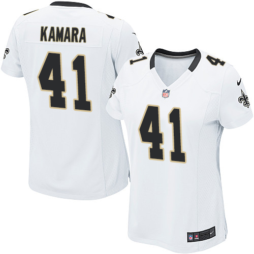 Nike Saints #41 Alvin Kamara White Women's Stitched NFL Elite Jersey