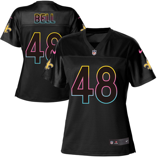 Nike Saints #48 Vonn Bell Black Women's NFL Fashion Game Jersey