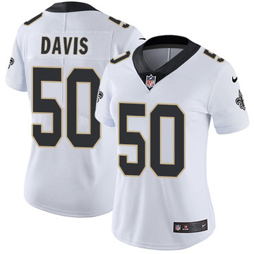 Nike Saints #50 DeMario Davis White Women's Stitched NFL Vapor Untouchable Limited Jersey Nike Saints #50 DeMario Davis White Women's Stitched NFL Vapor Untouchable Limited Jersey