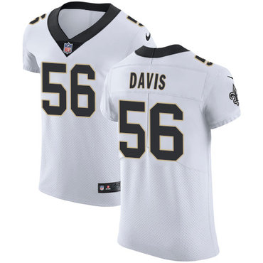 Nike Saints #56 DeMario Davis White Men's Stitched NFL Vapor Untouchable Elite Jersey Nike Saints #56 DeMario Davis White Men's Stitched NFL Vapor Untouchable Elite Jersey