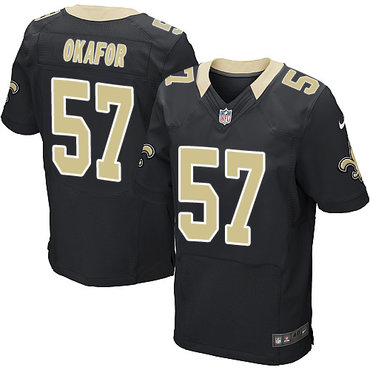 Nike Saints #57 Alex Okafor Black Team Color Men's Stitched NFL Elite Jersey