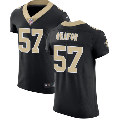 Nike Saints #57 Alex Okafor Black Team Color Men's Stitched NFL Vapor Untouchable Elite Jersey Nike Saints #57 Alex Okafor Black Team Color Men's Stitched NFL Vapor Untouchable Elite Jersey