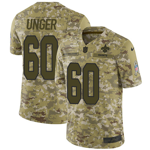 Nike Saints #60 Max Unger Camo Youth Stitched NFL Limited 2018 Salute to Service Jersey Nike Saints #60 Max Unger Camo Youth Stitched NFL Limited 2018 Salute to Service Jersey