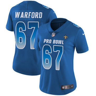 Nike Saints #67 Larry Warford Royal Women's Stitched NFL Limited NFC 2018 Pro Bowl Jersey Nike Saints #67 Larry Warford Royal Women's Stitched NFL Limited NFC 2018 Pro Bowl Jersey