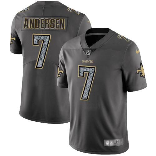 Nike Saints #7 Morten Andersen Gray Static Men's NFL Vapor Untouchable Game Jersey