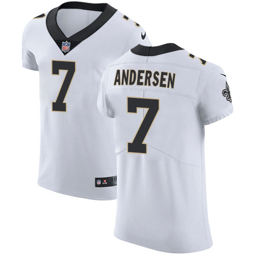Nike Saints #7 Morten Andersen White Men's Stitched NFL Vapor Untouchable Elite Jersey Nike Saints #7 Morten Andersen White Men's Stitched NFL Vapor Untouchable Elite Jersey