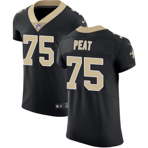 Nike Saints #75 Andrus Peat Black Team Color Men's Stitched NFL Vapor Untouchable Elite Jersey Nike Saints #75 Andrus Peat Black Team Color Men's Stitched NFL Vapor Untouchable Elite Jersey