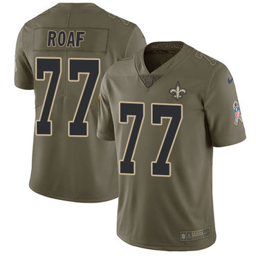 Nike Saints #77 Willie Roaf Olive Men's Stitched NFL Limited 2017 Salute To Service Jersey