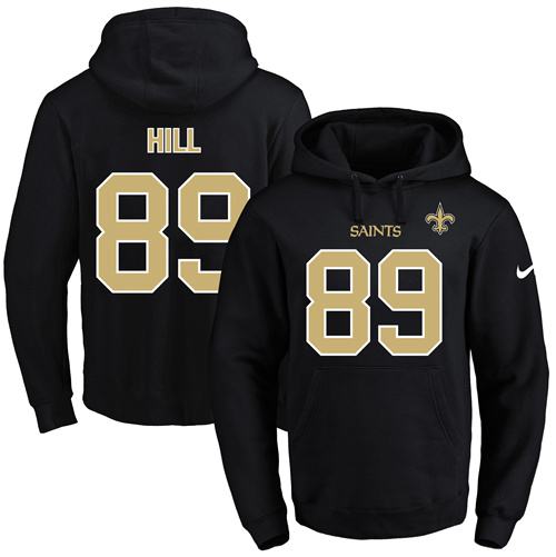 Nike Saints #89 Josh Hill Black Name & Number Pullover NFL Hoodie Nike Saints #89 Josh Hill Black Name & Number Pullover NFL Hoodie