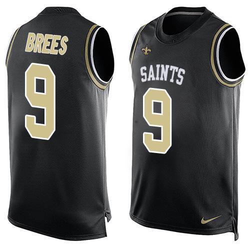 Nike Saints #9 Drew Brees Black Team Color Men's Stitched NFL Limited Tank Top Jersey Nike Saints #9 Drew Brees Black Team Color Men's Stitched NFL Limited Tank Top Jersey