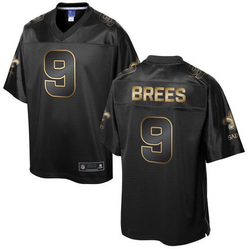 Nike Saints #9 Drew Brees Pro Line Black Gold Collection Men's Stitched NFL Game Jersey Nike Saints #9 Drew Brees Pro Line Black Gold Collection Men's Stitched NFL Game Jersey