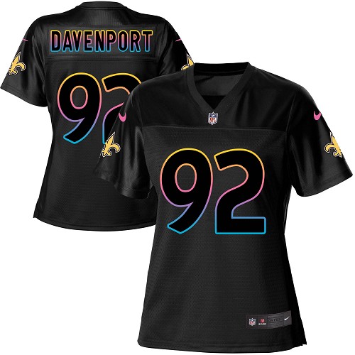 Nike Saints #92 Marcus Davenport Black Women's NFL Fashion Game Jersey Nike Saints #92 Marcus Davenport Black Women's NFL Fashion Game Jersey