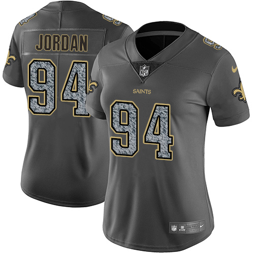 Nike Saints #94 Cameron Jordan Gray Static Women's NFL Vapor Untouchable Game Jersey