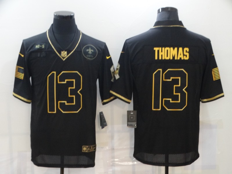 Nike Saints 13 Michael Thomas Black Gold 2020 Salute To Service Limited Jersey