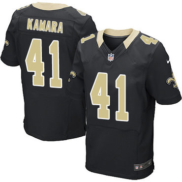 Nike Saints 41 Alvin Kamara Black Elite Jersey