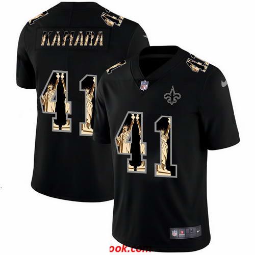 Nike Saints 41 Alvin Kamara Black Statue Of Liberty Limited Jersey