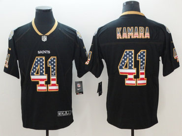 Nike Saints 41 Alvin Kamara Black USA Flag Color Rush Limited Jersey Nike Saints 41 Alvin Kamara Black USA Flag Color Rush Limited Jersey