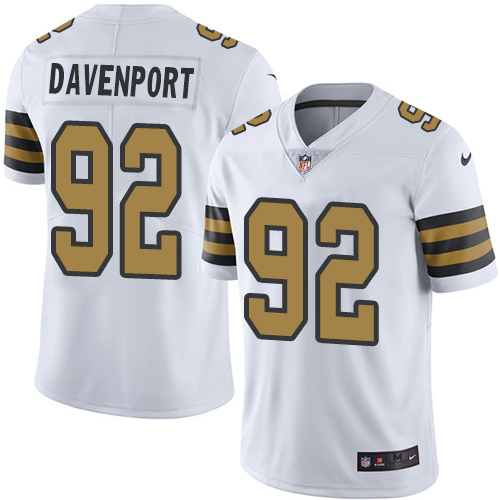 Nike Saints 92 Marcus Davenport White Color Rush Limited Jersey Nike Saints 92 Marcus Davenport White Color Rush Limited Jersey