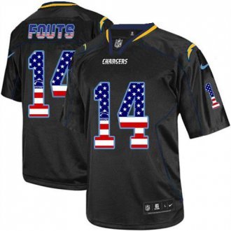 Nike San Diego Chargers #14 Dan Fouts Black NFL Elite USA Flag Fashion Jersey Nike San Diego Chargers #14 Dan Fouts Black NFL Elite USA Flag Fashion Jersey