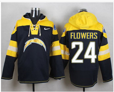 Nike San Diego Chargers #24 Brandon Flowers Navy Blue Player Pullover NFL Hoodie Nike San Diego Chargers #24 Brandon Flowers Navy Blue Player Pullover NFL Hoodie