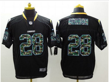 Nike San Diego Chargers #28 Melvin Gordon Black Men''s Stitched NFL Elite Camo Fashion Jersey