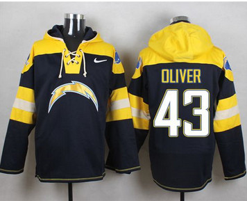 Nike San Diego Chargers #43 Branden Oliver Navy Blue Player Pullover NFL Hoodie Nike San Diego Chargers #43 Branden Oliver Navy Blue Player Pullover NFL Hoodie