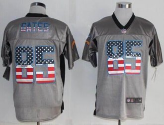 Nike San Diego Chargers #85 Antonio Gates Grey NFL Elite USA Flag Fashion jersey Nike San Diego Chargers #85 Antonio Gates Grey NFL Elite USA Flag Fashion jersey