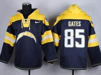 Nike San Diego Chargers #85 Antonio Gates Navy Blue Player Pullover NFL Hoodie