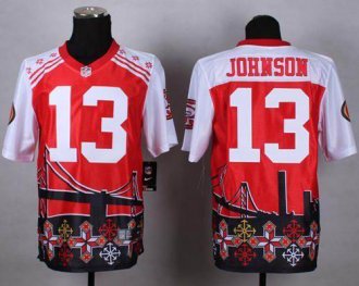 Nike San Francisco 49ers #13 Steve Johnson Red NFL Elite Noble Fashion Jersey Nike San Francisco 49ers #13 Steve Johnson Red NFL Elite Noble Fashion Jersey