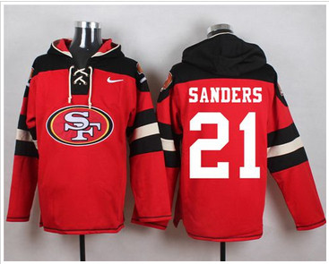 Nike San Francisco 49ers #21 Deion Sanders Red Player Pullover NFL Hoodie