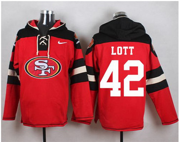 Nike San Francisco 49ers #42 Ronnie Lott Red Player Pullover NFL Hoodie