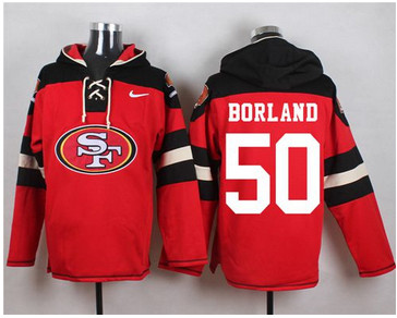 Nike San Francisco 49ers #50 Chris Borland Red Player Pullover NFL Hoodie
