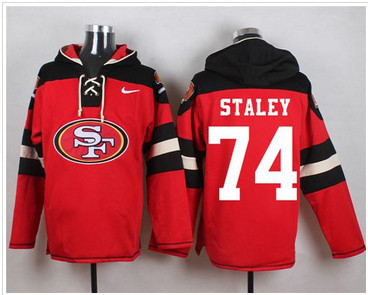 Nike San Francisco 49ers #74 Joe Staley Red Player Pullover NFL Hoodie