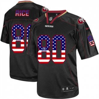 Nike San Francisco 49ers #80 Jerry Rice Black NFL Elite USA Flag Fashion Jersey Nike San Francisco 49ers #80 Jerry Rice Black NFL Elite USA Flag Fashion Jersey