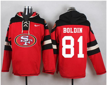 Nike San Francisco 49ers #81 Anquan Boldin Red Player Pullover NFL Hoodie