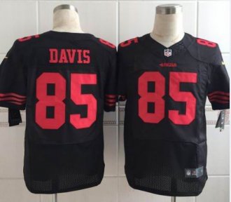 Nike San Francisco 49ers #85 Vernon Davis Black Alternate Men's Stitched NFL Elite Jersey Nike San Francisco 49ers #85 Vernon Davis Black Alternate Men's Stitched NFL Elite Jersey