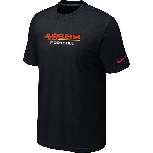 NEW NFL San Francisco 49ers Sideline Legend Authentic Font Dri-fit T-Shirt Black