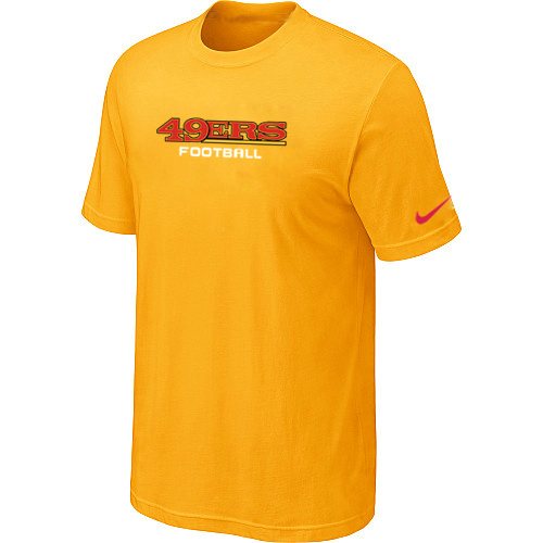 NEW NFL San Francisco 49ers Sideline Legend Authentic Font Dri-fit T-Shirt Yellow