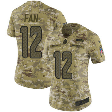 Nike Seahawks #12 Fan Camo Women's Stitched NFL Limited 2018 Salute to Service Jersey Nike Seahawks #12 Fan Camo Women's Stitched NFL Limited 2018 Salute to Service Jersey