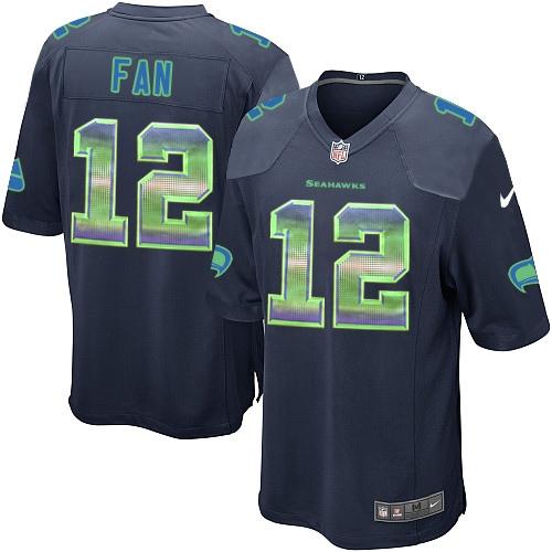 Nike Seahawks #12 Fan Steel Blue Team Color Men's Stitched NFL Limited Strobe Jersey Nike Seahawks #12 Fan Steel Blue Team Color Men's Stitched NFL Limited Strobe Jersey