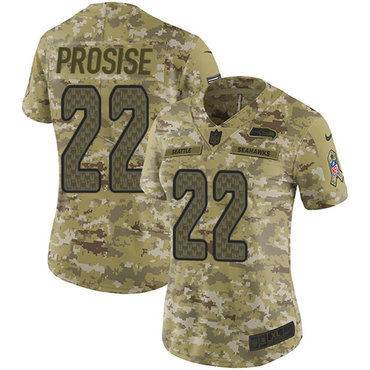 Nike Seahawks #22 C. J. Prosise Camo Women's Stitched NFL Limited 2018 Salute to Service Jersey Nike Seahawks #22 C. J. Prosise Camo Women's Stitched NFL Limited 2018 Salute to Service Jersey