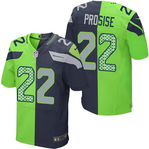 Nike Seahawks #22 C. J. Prosise Steel Blue Green Men's Stitched NFL Elite Split Jersey Nike Seahawks #22 C. J. Prosise Steel Blue Green Men's Stitched NFL Elite Split Jersey