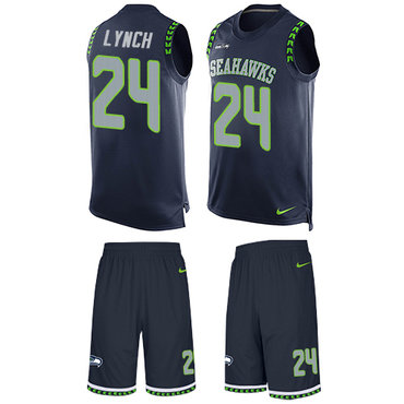 Nike Seahawks #24 Marshawn Lynch Steel Blue Team Color Men's Stitched NFL Limited Tank Top Suit Jersey Nike Seahawks #24 Marshawn Lynch Steel Blue Team Color Men's Stitched NFL Limited Tank Top Suit Jersey