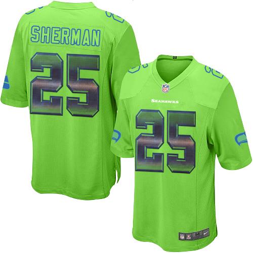 Nike Seahawks #25 Richard Sherman Green Alternate Men's Stitched NFL Limited Strobe Jersey Nike Seahawks #25 Richard Sherman Green Alternate Men's Stitched NFL Limited Strobe Jersey