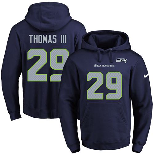 Nike Seahawks #29 Earl Thomas III Navy Blue Name & Number Pullover NFL Hoodie Nike Seahawks #29 Earl Thomas III Navy Blue Name & Number Pullover NFL Hoodie
