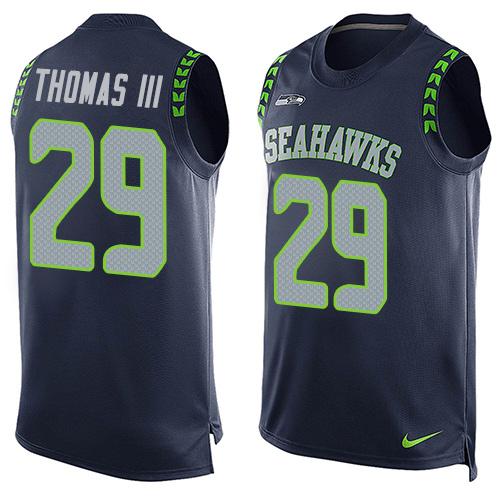 Nike Seahawks #29 Earl Thomas III Steel Blue Team Color Men's Stitched NFL Limited Tank Top Jersey Nike Seahawks #29 Earl Thomas III Steel Blue Team Color Men's Stitched NFL Limited Tank Top Jersey